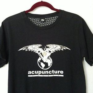 Vtg Acupuncture London Mens S/S Graphic T-Shirt M